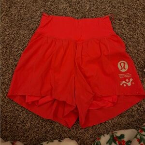 Pink lululemon shorts, never been worn, size 2